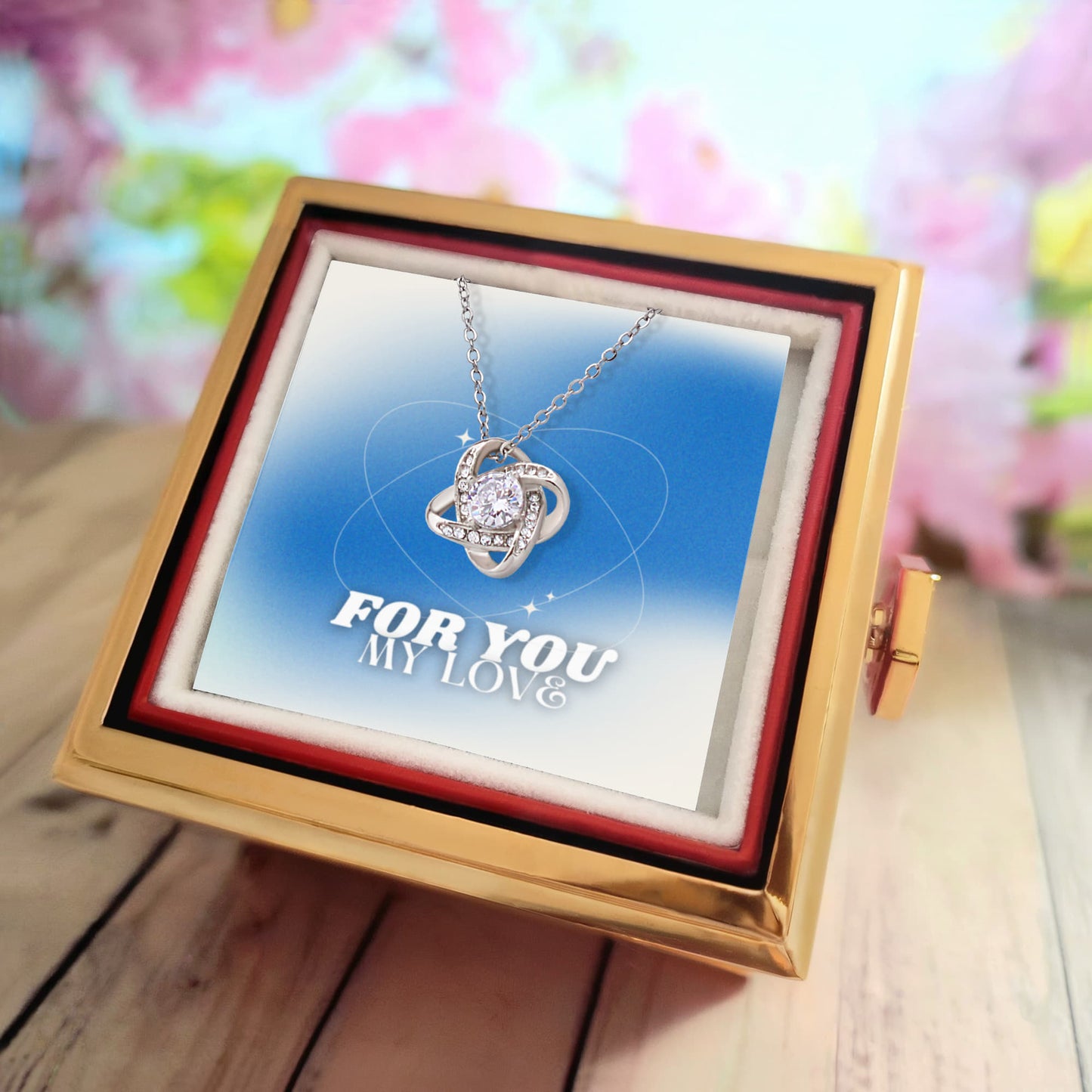 Love Knot with Rotating Rose Gift Box