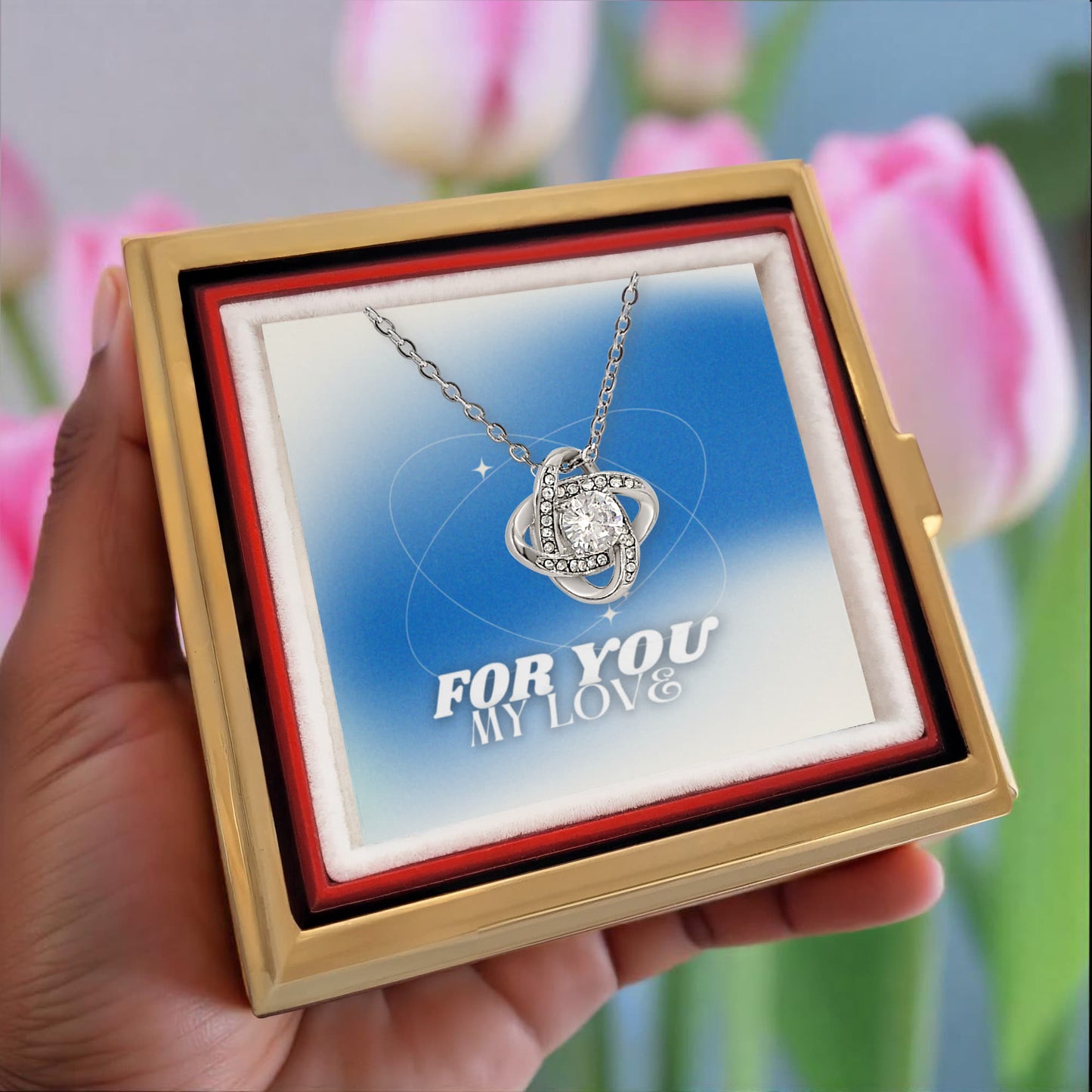 Love Knot with Rotating Rose Gift Box