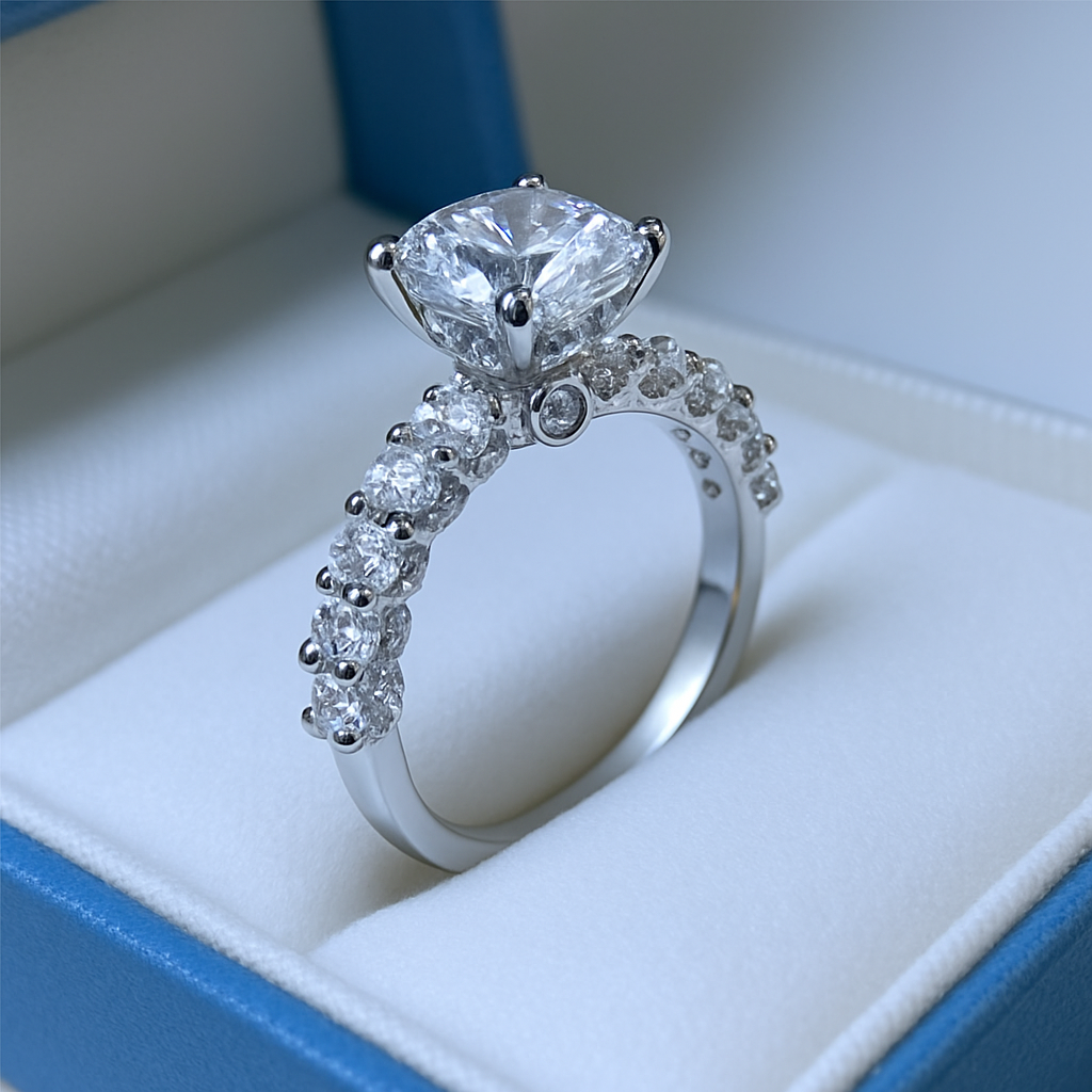 Aurelia™ – 2-Carat Platinum Moissanite Elegance Ring