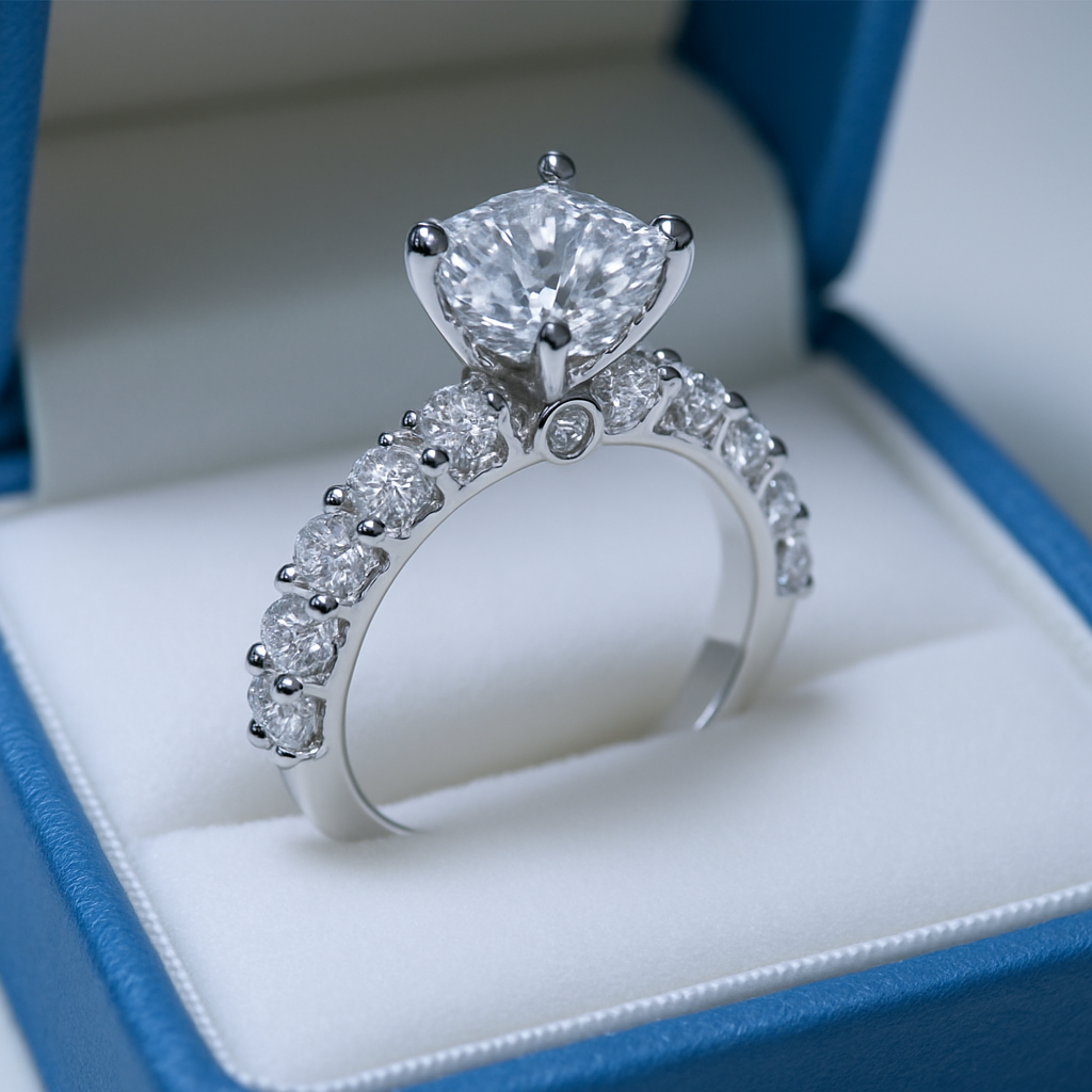 Aurelia™ – 2-Carat Platinum Moissanite Elegance Ring