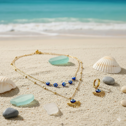 Radiant Resin & Gold Jewelry Set