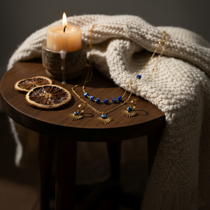 Radiant Resin & Gold Jewelry Set