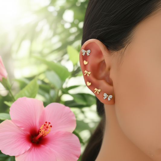 Golden Spark Rhinestone Earring Set