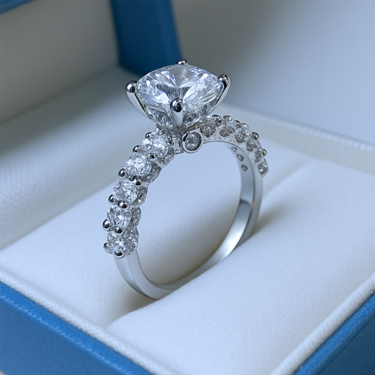 Aurelia™ – 2-Carat Platinum Moissanite Elegance Ring