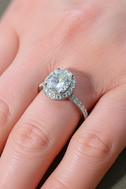 Radiance Platinum™ – 2-Carat Moissanite & Sterling Silver Ring
